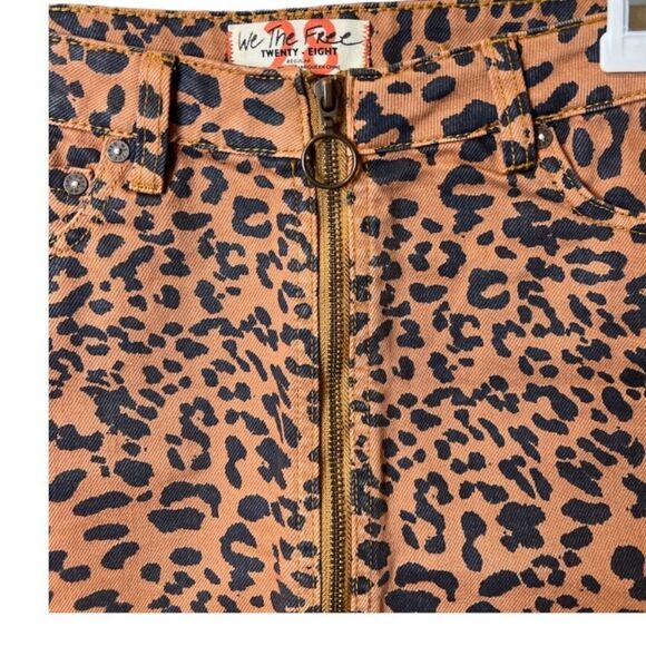 We the free zip it up leopard print skirt 28 - Picture 5 of 6